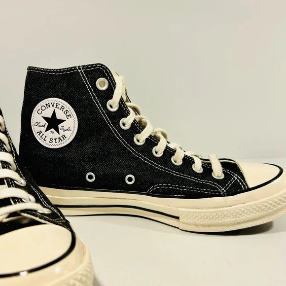 Converse Chuck 70 Black Denim High Tops – Men’s 7/Women’s 9 - Picture 1 of 10